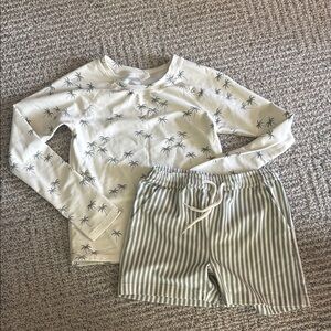 Rylee + Cru White and Gray Pajama Set Soft Sleepwear